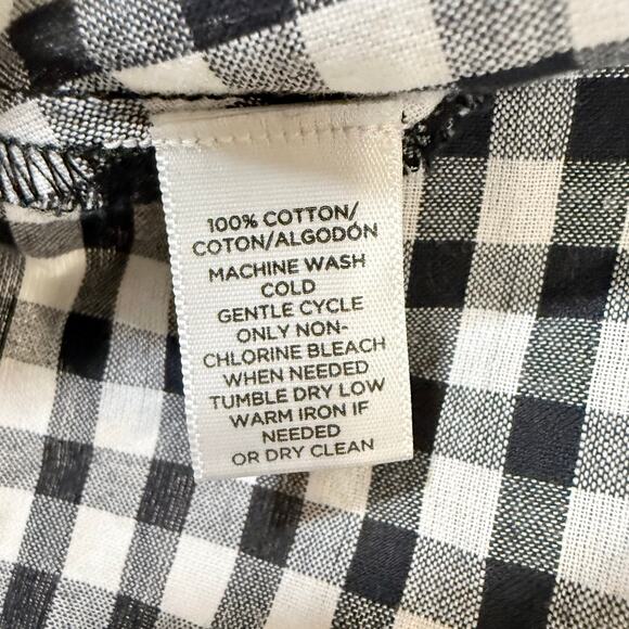 Ann Taylor Loft S Gingham Plaid Tied Bell Sleeve Top Picnic Cottage Prairie Cute - Picture 8 of 9